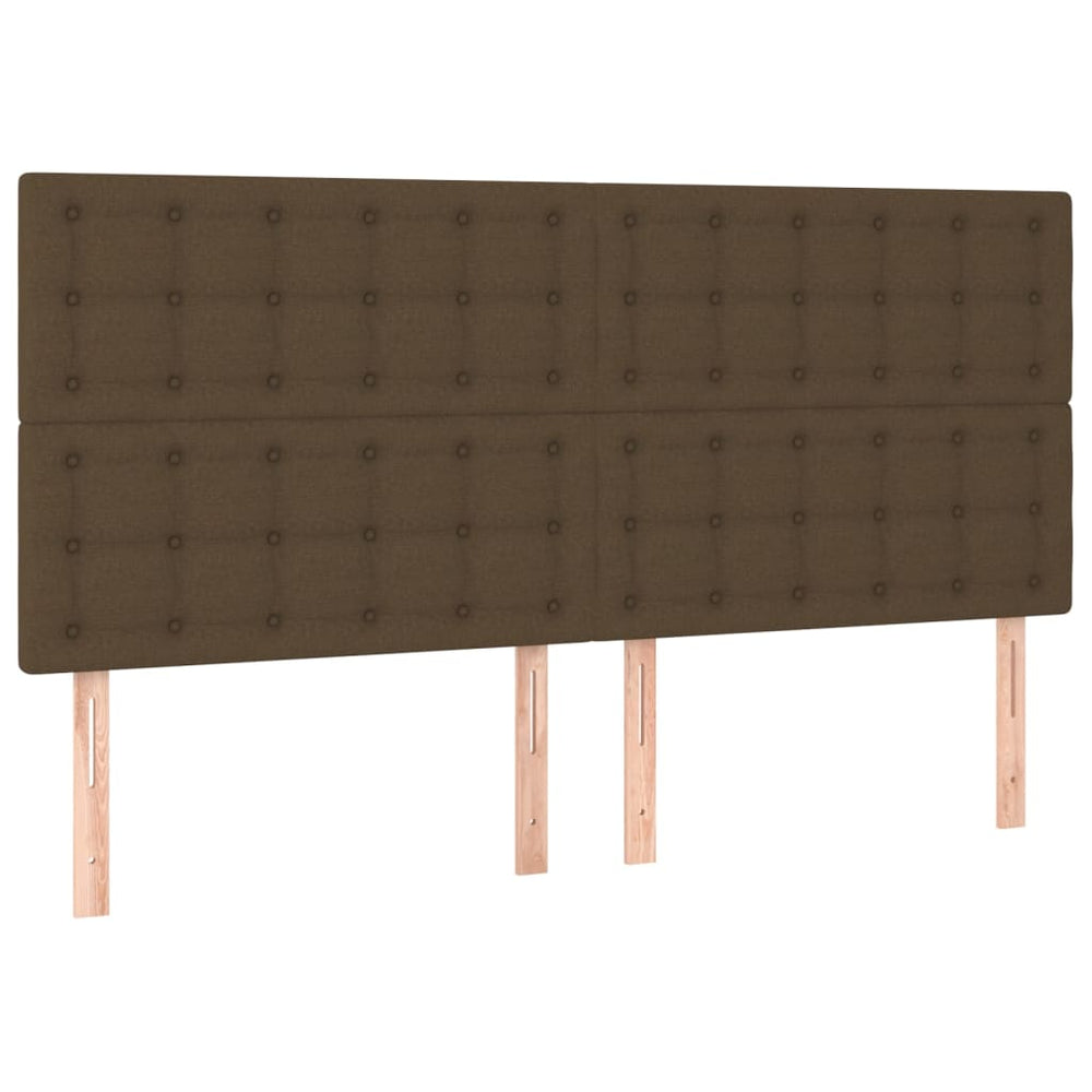 vidaXL Tête de lit Marron foncé 180x5x118/128 cm Tissu