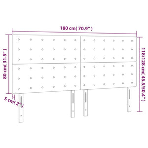 Kopfteil Taupe 180x5x118/128 cm Stoff