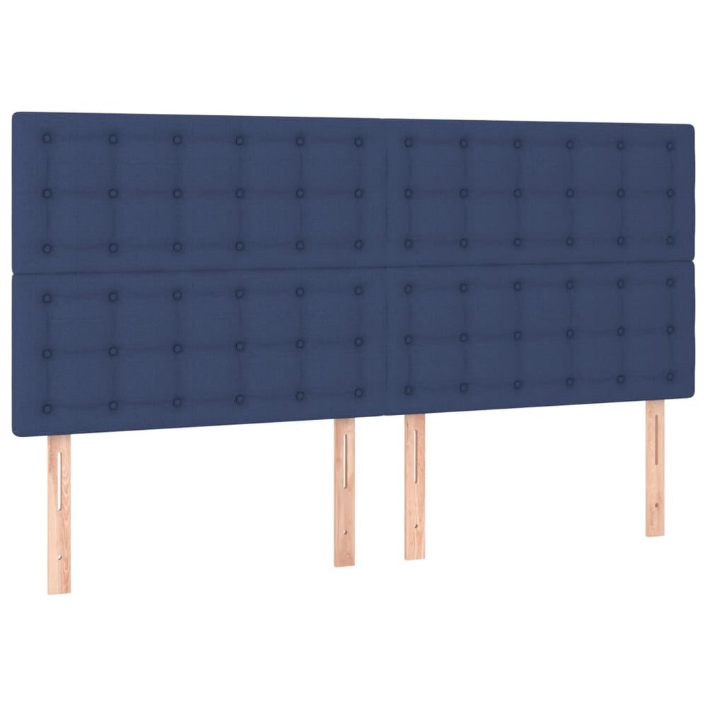 vidaXL Tête de lit Bleu 180x5x118/128 cm Tissu