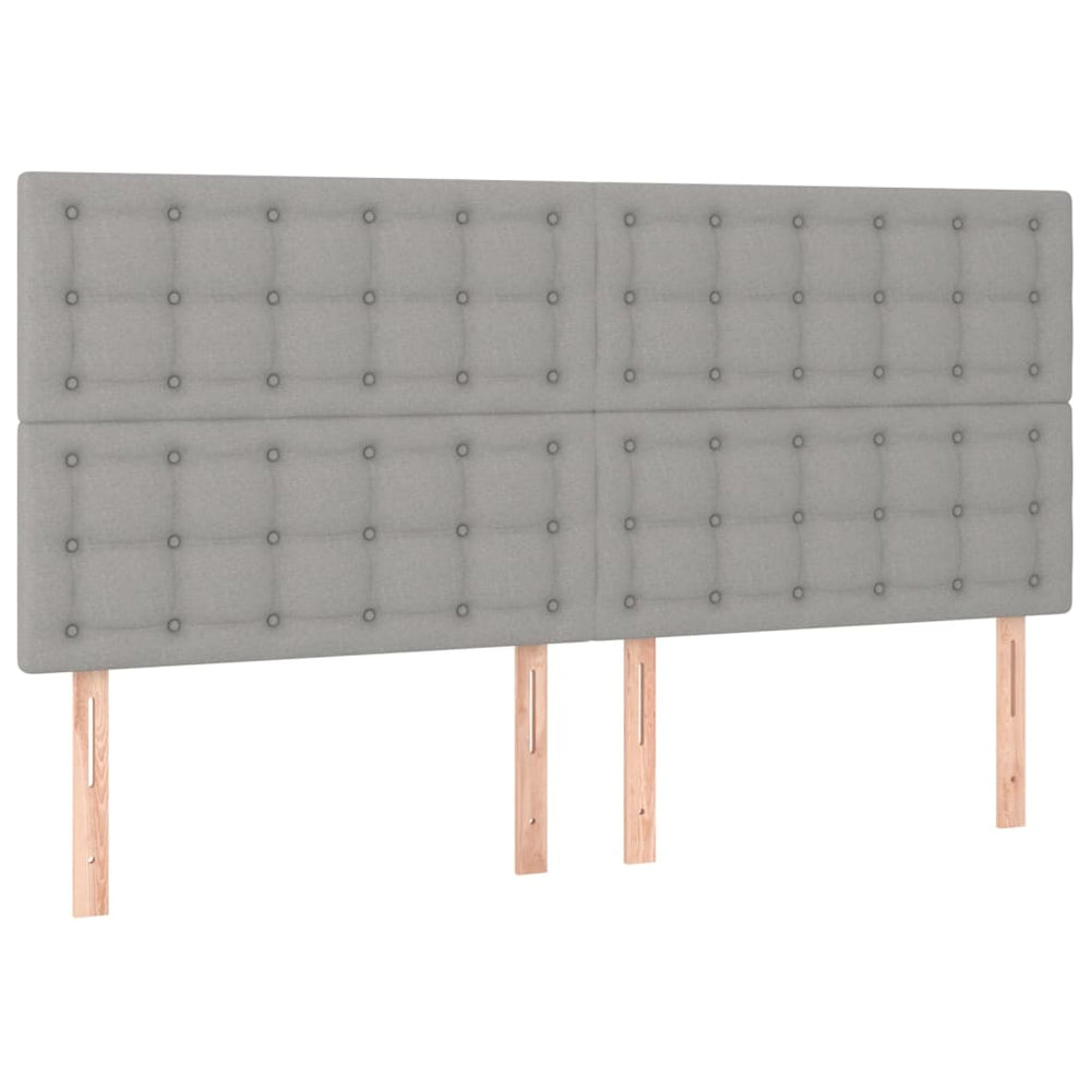 vidaXL Tête de lit Gris clair 200 x 5 x 118/128 cm Tissu