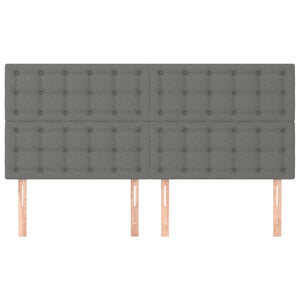 Kopfteil Dunkelgrau 200 x 5 x 118/128 cm Stoff