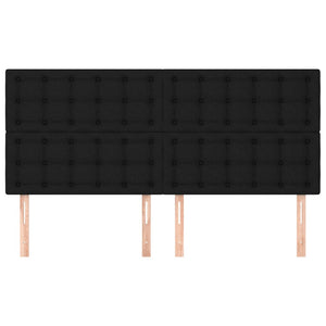 Kopfteil Schwarz 200 x 5 x 118/128 cm Stoff
