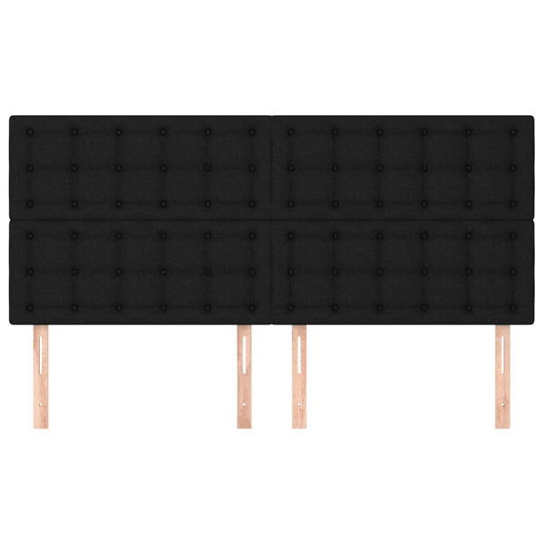 Kopfteil Schwarz 200 x 5 x 118/128 cm Stoff
