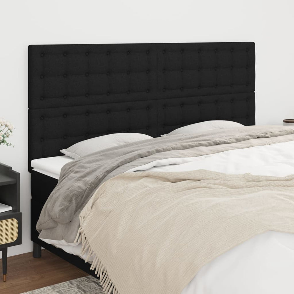 vidaXL Tête de lit Noir 200 x 5 x 118/128 cm Tissu