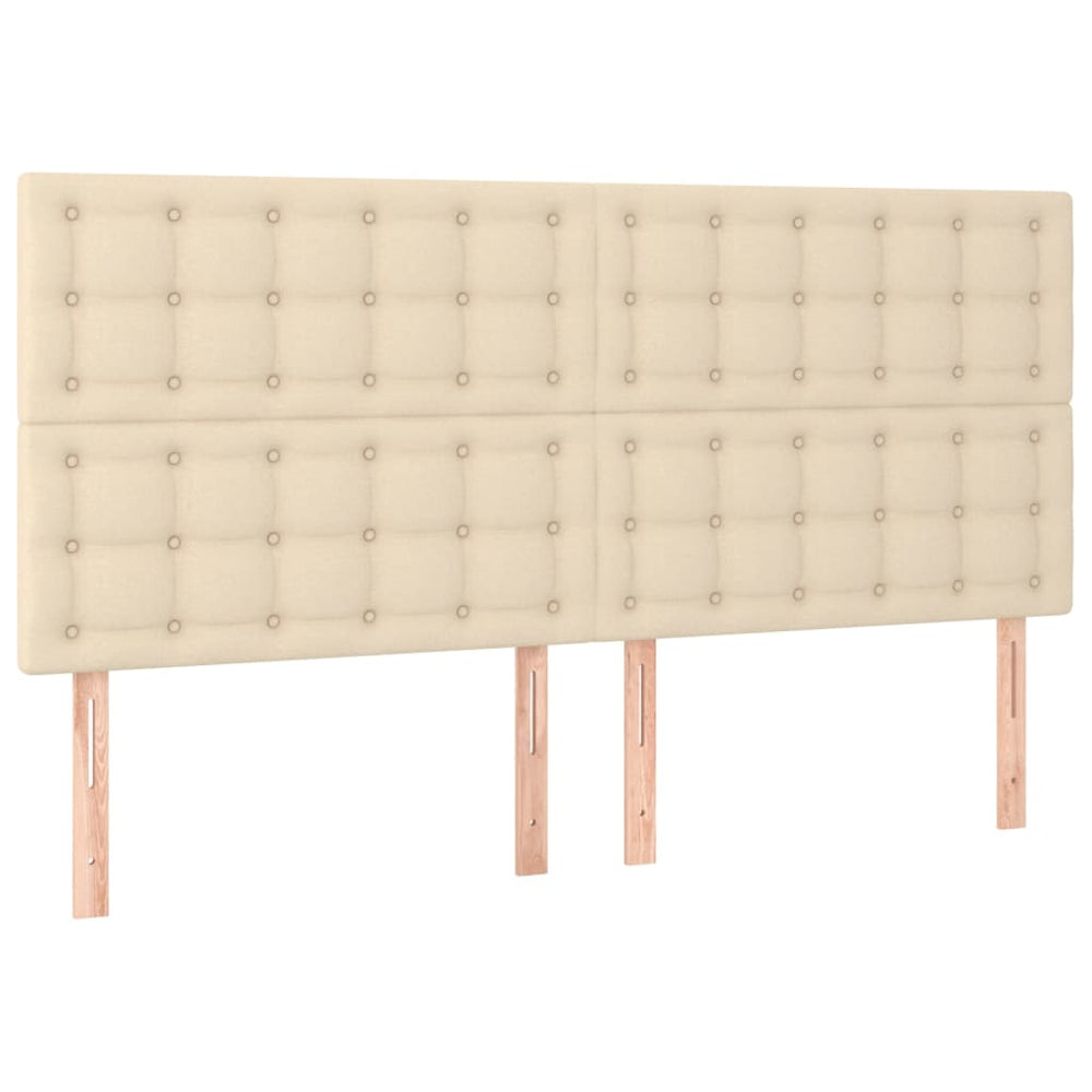 vidaXL Tête de lit crème 200 x 5 x 118/128 cm tissu