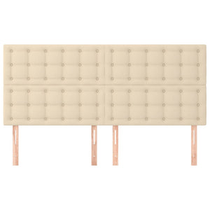 Kopfteil Creme 200 x 5 x 118/128 cm Stoff