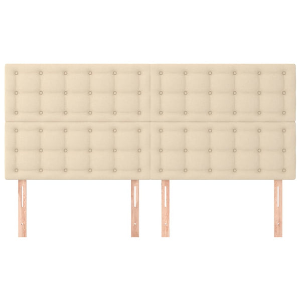 Kopfteil Creme 200 x 5 x 118/128 cm Stoff