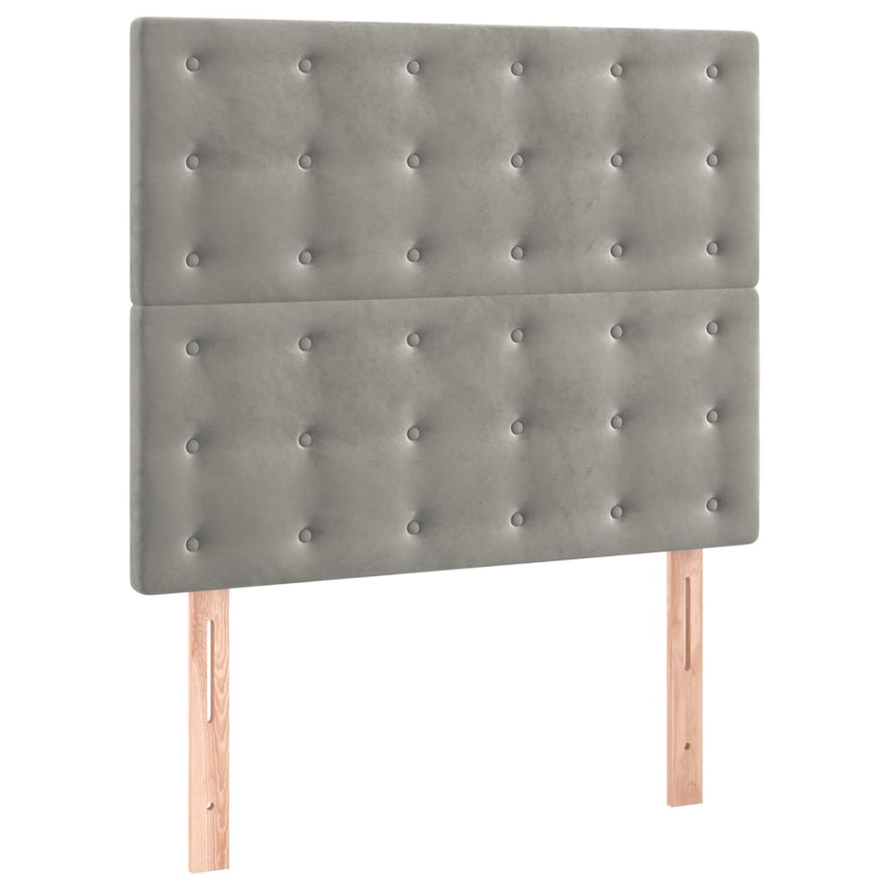 vidaXL Tête de lit Gris clair 80x5x118/128 cm Velours