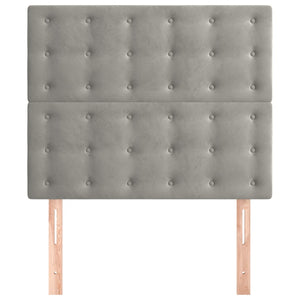 vidaXL Tête de lit Gris clair 80x5x118/128 cm Velours