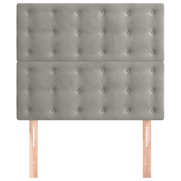 vidaXL Tête de lit Gris clair 80x5x118/128 cm Velours