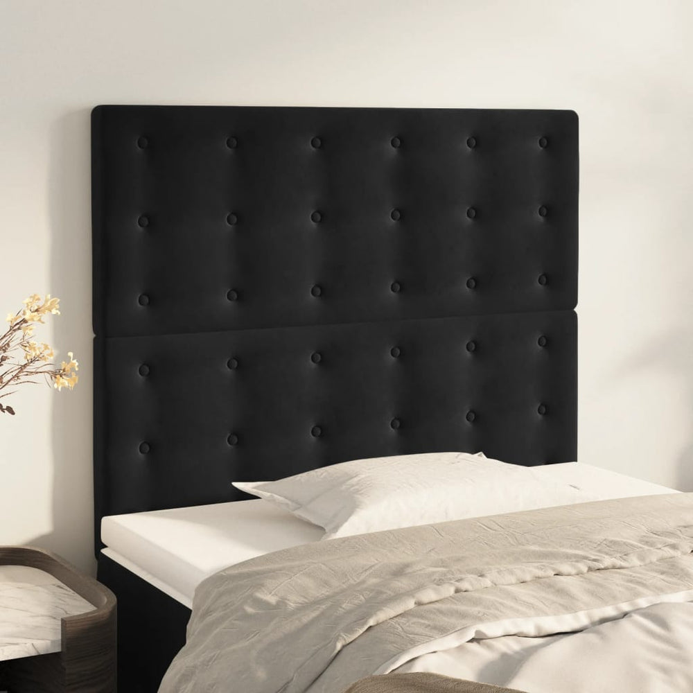 vidaXL Tête de lit Noir 80x5x118/128 cm Velours