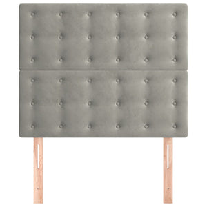 vidaXL Tête de lit Gris clair 90x5x118/128 cm Velours
