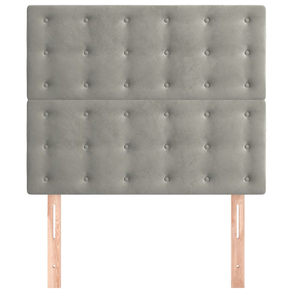 vidaXL Tête de lit Gris clair 90x5x118/128 cm Velours