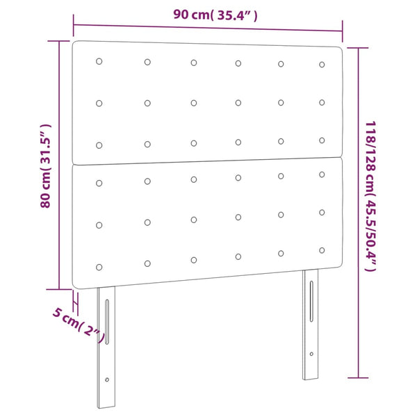 vidaXL Tête de lit Gris clair 90x5x118/128 cm Velours