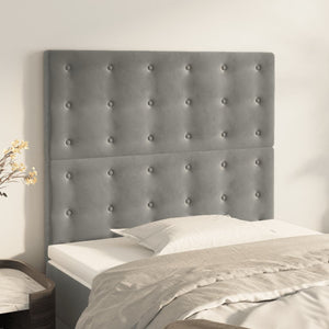 vidaXL Tête de lit Gris clair 90x5x118/128 cm Velours