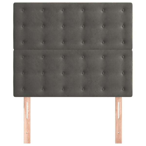 Kopfteil Dunkelgrau 100 x 5 x 118/128 cm Samt