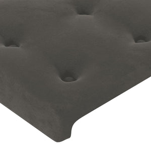 Kopfteil Dunkelgrau 100 x 5 x 118/128 cm Samt