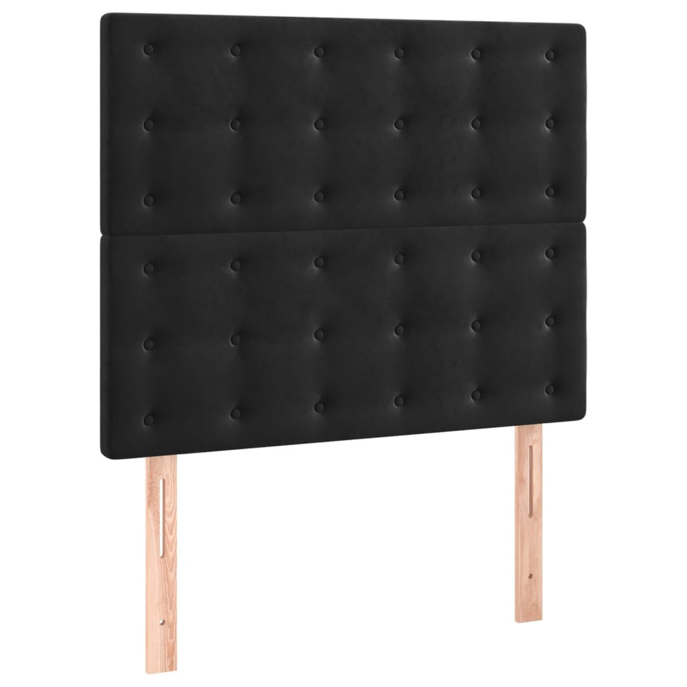 Kopfteil Schwarz 100x5x118/128 cm Samt