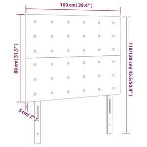 Kopfteil Schwarz 100x5x118/128 cm Samt