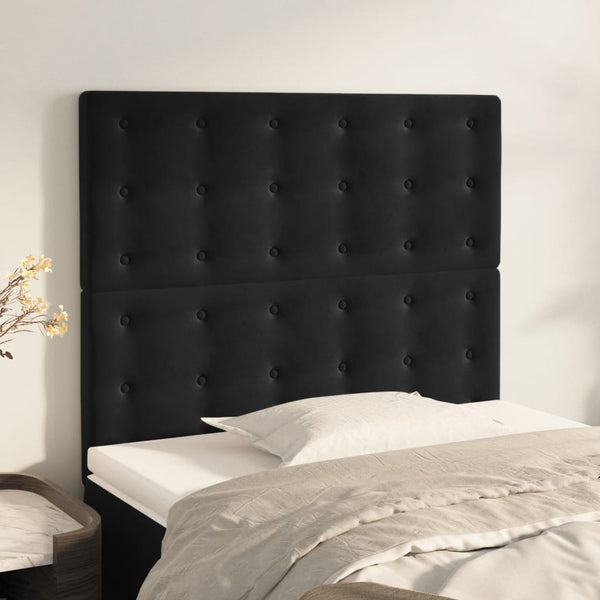 Kopfteil Schwarz 100x5x118/128 cm Samt