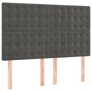 Kopfteil Dunkelgrau 144 x 5 x 118/128 cm Samt