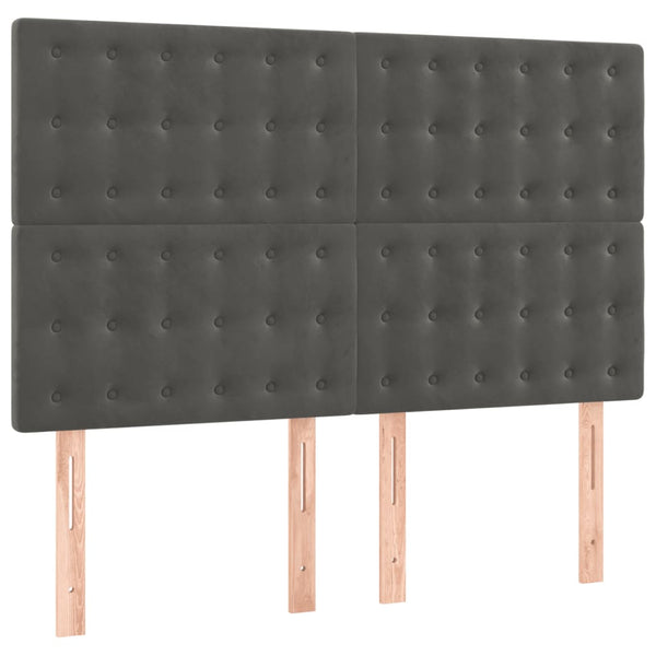 Kopfteil Dunkelgrau 144 x 5 x 118/128 cm Samt