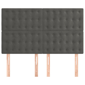 Kopfteil Dunkelgrau 144 x 5 x 118/128 cm Samt