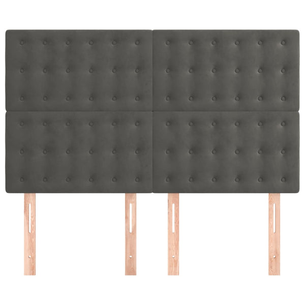 Kopfteil Dunkelgrau 144 x 5 x 118/128 cm Samt