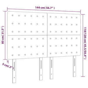 Kopfteil Dunkelgrau 144 x 5 x 118/128 cm Samt