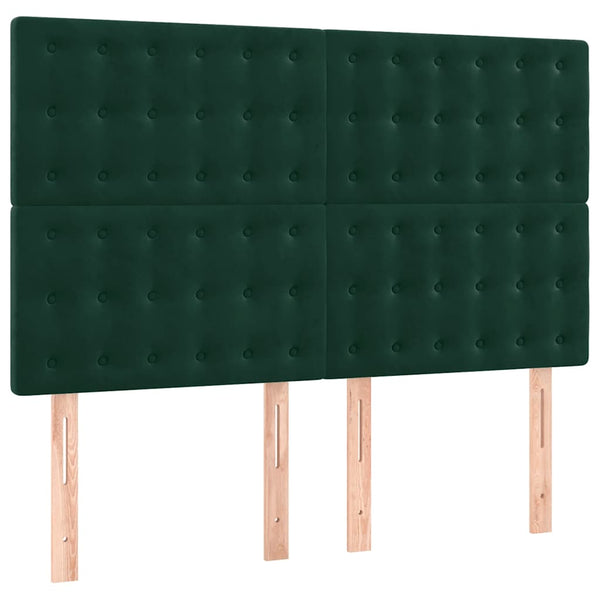 Kopfteil Dunkelgrün 144x5x118/128 cm Samt