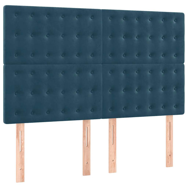 Kopfteil Dunkelblau 144x5x118/128 cm Samt