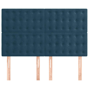 Kopfteil Dunkelblau 144x5x118/128 cm Samt