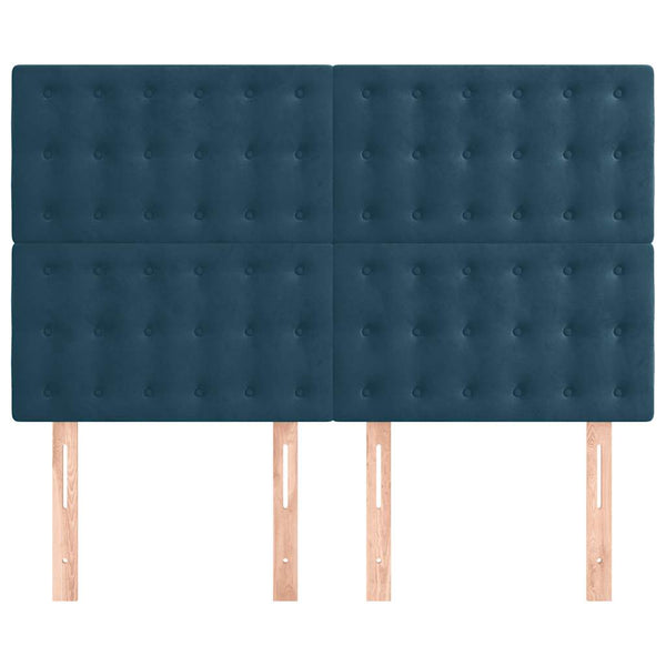 Kopfteil Dunkelblau 144x5x118/128 cm Samt