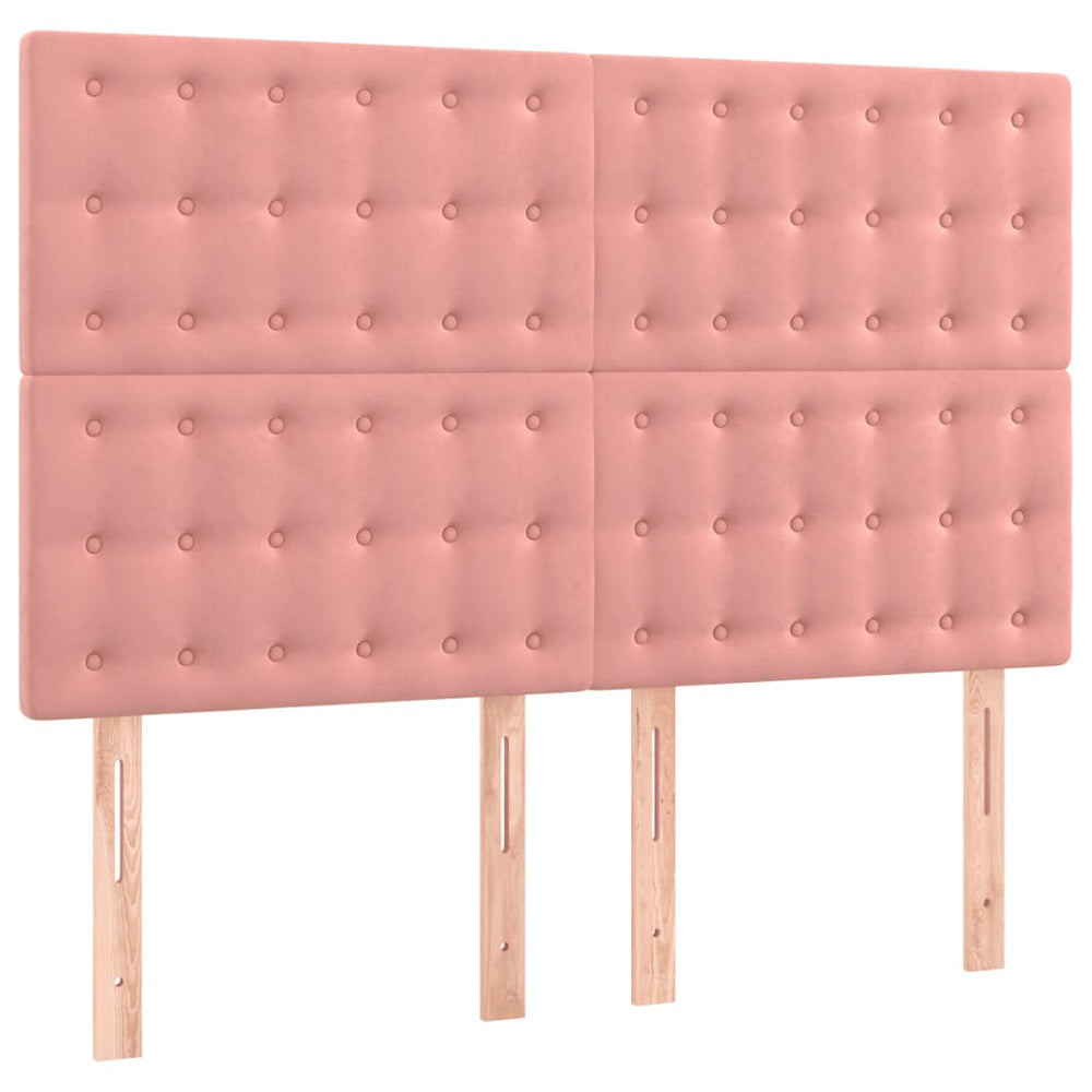 Kopfteil Rosa 144x5x118/128 cm Samt