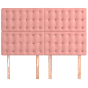 Kopfteil Rosa 144x5x118/128 cm Samt
