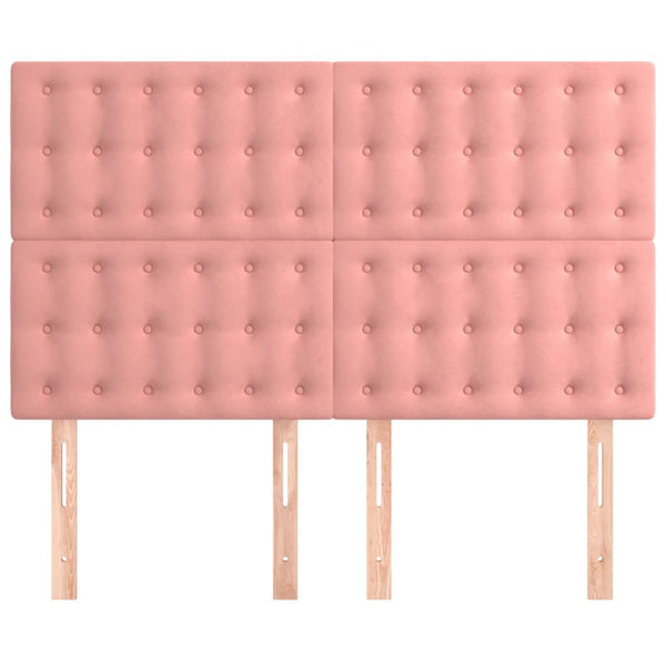 Kopfteil Rosa 144x5x118/128 cm Samt