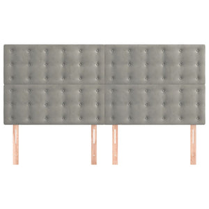 Kopfteil Hellgrau 160 x 5 x 118/128 cm Samt
