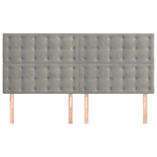 Kopfteil Hellgrau 160 x 5 x 118/128 cm Samt
