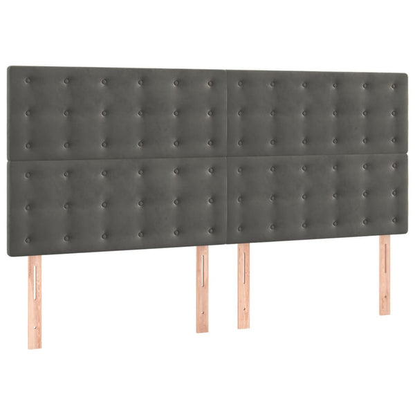 Kopfteil Dunkelgrau 160 x 5 x 118/128 cm Samt