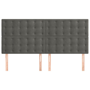 Kopfteil Dunkelgrau 160 x 5 x 118/128 cm Samt