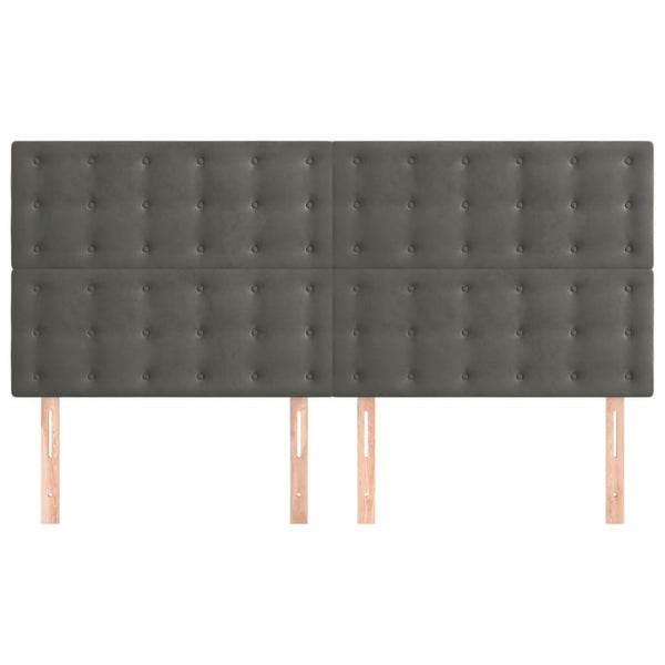Kopfteil Dunkelgrau 160 x 5 x 118/128 cm Samt