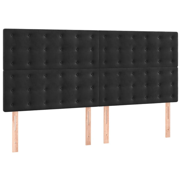 Kopfteil Schwarz 160x5x118/128 cm Samt