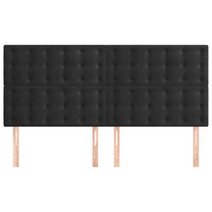 Kopfteil Schwarz 160x5x118/128 cm Samt