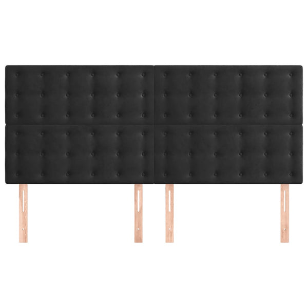 Kopfteil Schwarz 160x5x118/128 cm Samt