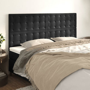 Kopfteil Schwarz 160x5x118/128 cm Samt