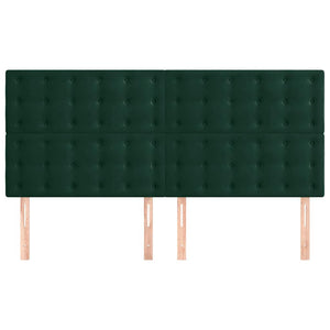 Kopfteil Dunkelgrün 160x5x118/128 cm Samt