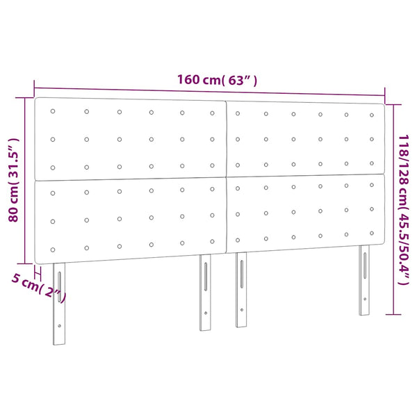 Kopfteil Dunkelgrün 160x5x118/128 cm Samt