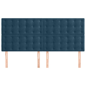 Kopfteil Dunkelblau 160 x 5 x 118/128 cm Samt
