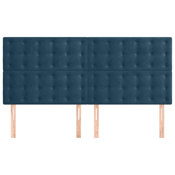 Kopfteil Dunkelblau 160 x 5 x 118/128 cm Samt