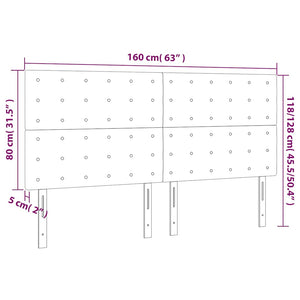 Kopfteil Dunkelblau 160 x 5 x 118/128 cm Samt